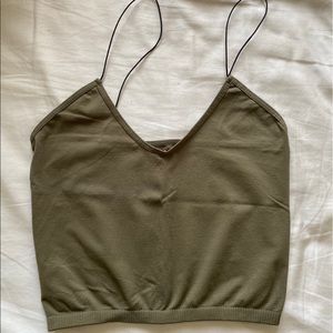 Free people army green spaghetti strap